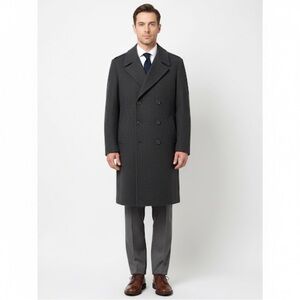 Men's Vintage London Fog Long Wool Coat Grey Made in USA Size 40 Regular
